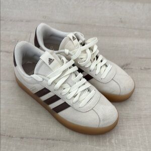 adidas White and Brown Athletic Shoes